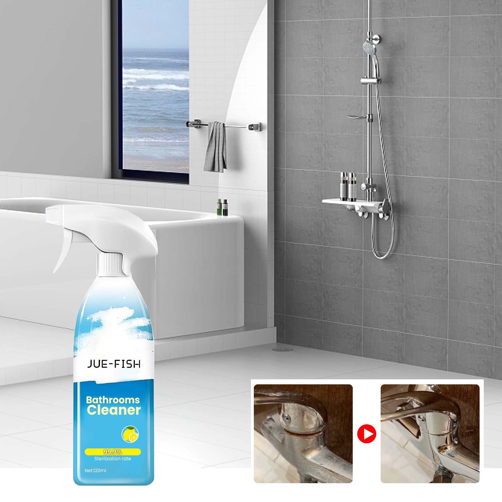 Jue Fish Bathroom Cleaner Stainless Steel Wash Basin Decontamination Shower Room Glass Bathtub Scale Cleaner