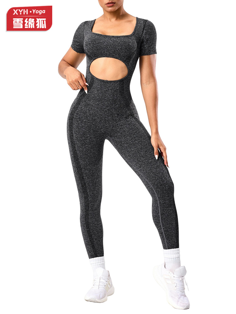 Color mate mate belleza de espalda manga corta yoga combinación de mujeres al aire libre delgado abdomen corren deportes de elevación de cadera pantalones