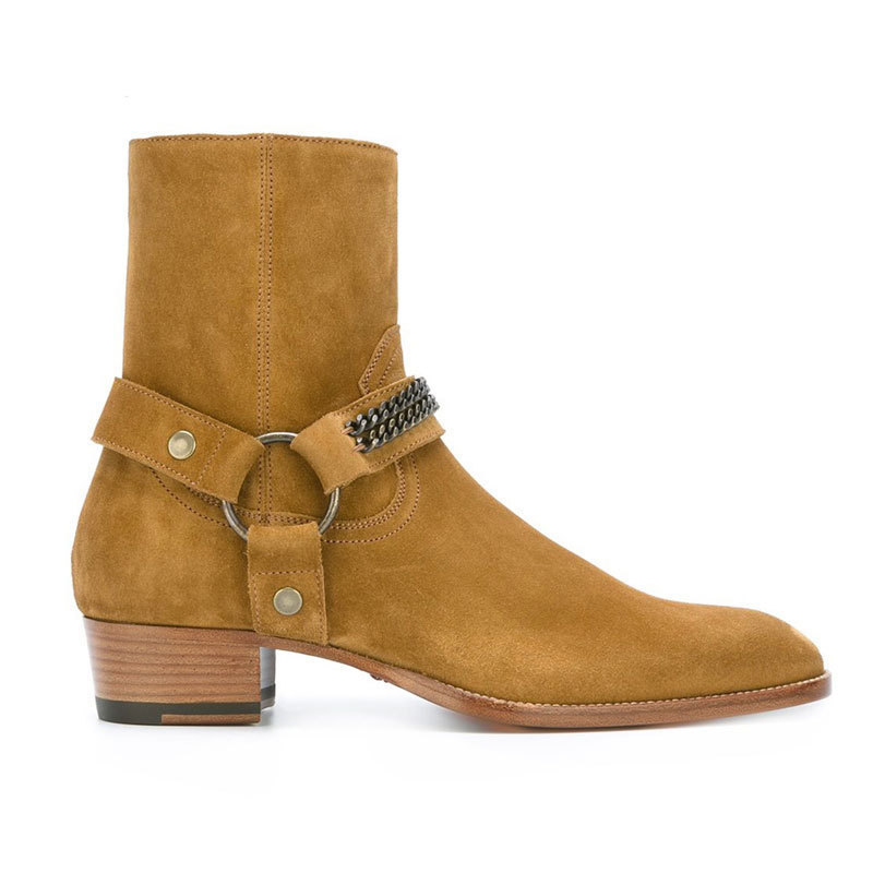 Factory Buckle British Style Chelsea Boots Men's Short Boots Pointed Toe Zipper Boots Men's High Street European and American Export Large Size Factory Buckle British Style Chelsea Boots Men's Short Boots Pointed Toe Zipper Boots Men's High Street European and American Export Large Size