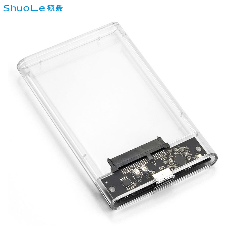 Factory 2.5-inch USB3.0 push-pull sliding cover with round edges and transparent SATA serial port solid-state SSD mechanical mobile hard drive box