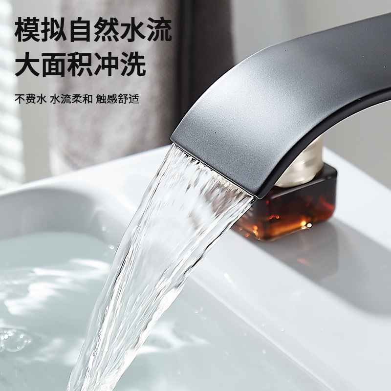 跨境厂家瀑布式面盆水龙头冷热两用脸盆龙头台式洗脸盆卫生间台盆|undefined