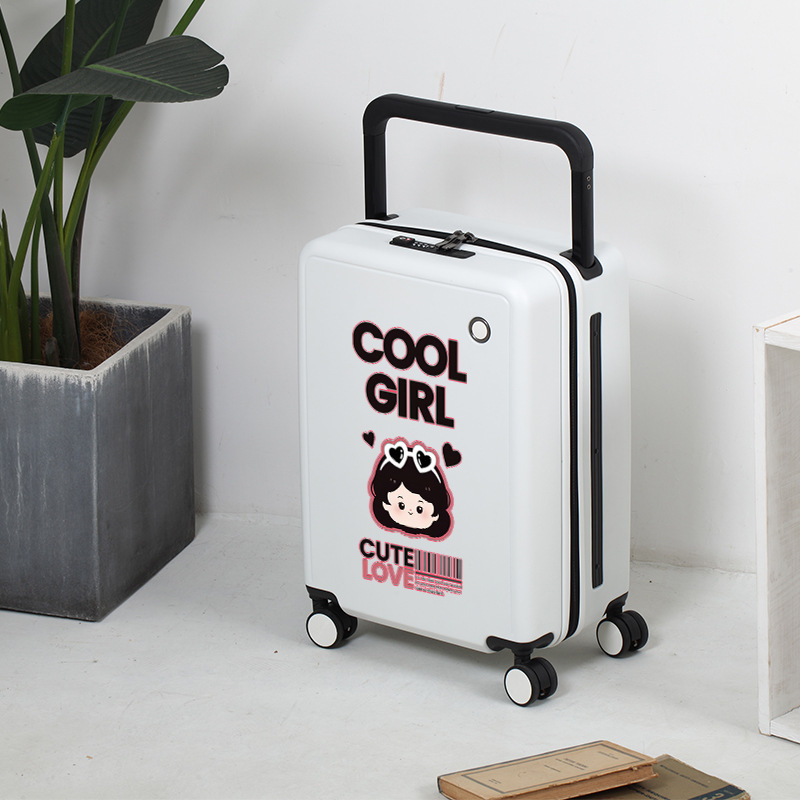 Wide trolley luggage creative pattern suitcase YKK zipper universal wheel student cute trolley case Wide trolley luggage creative pattern suitcase YKK zipper universal wheel student cute trolley case