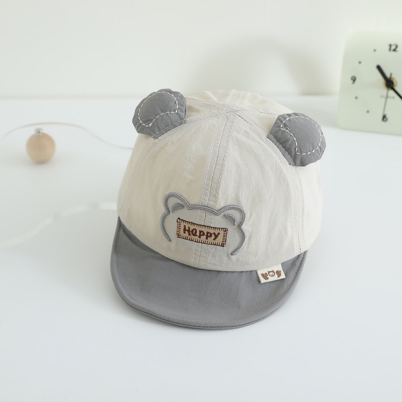 Sombreros para bebés primavera y otoño nuevos bordados de dibujos animados, sombreros para niños y niñas, sombreros de lengua de pato de moda de secado rápido