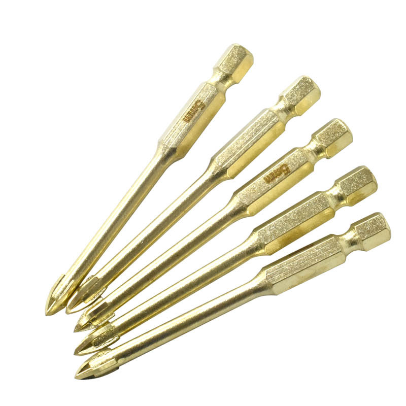 Cruz de cuatro hojas de aleación taladro multi-funcional pared de Metal perforación triángulo taladro de vidrio al por mayor agujero abridor traje