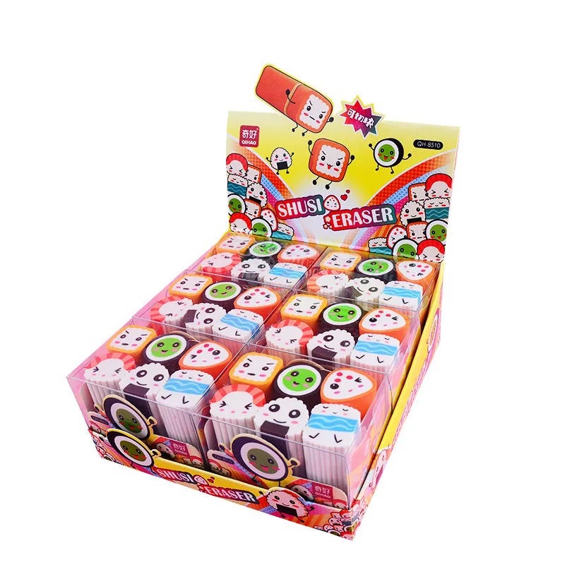 Qihao corte borrador lindo juguete sushi postre fútbol forma borrador Escuela Primaria estudiante Premio sin escombros