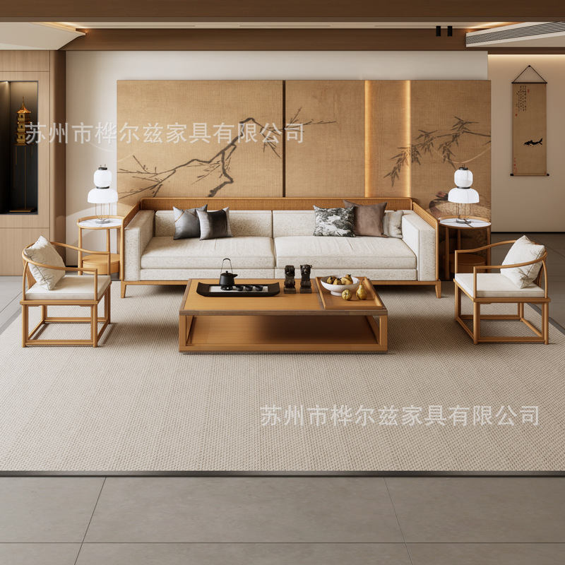 宋氏美学新中式沙发组合中古风现代简约禅意小户型轻奢客厅家具|undefined