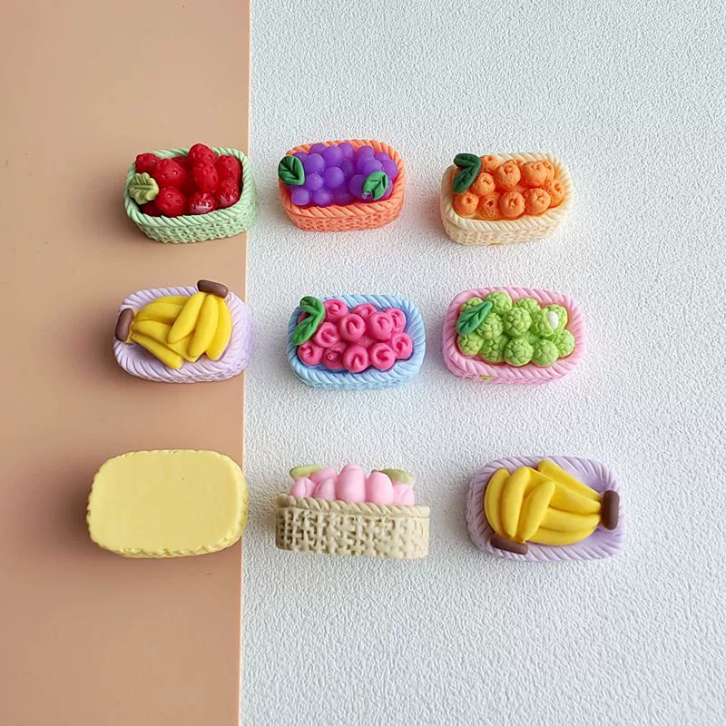 Realistic three dimensional fruit food play, cream phone case, hair accessory, hair rope, fridge magnet, handmade