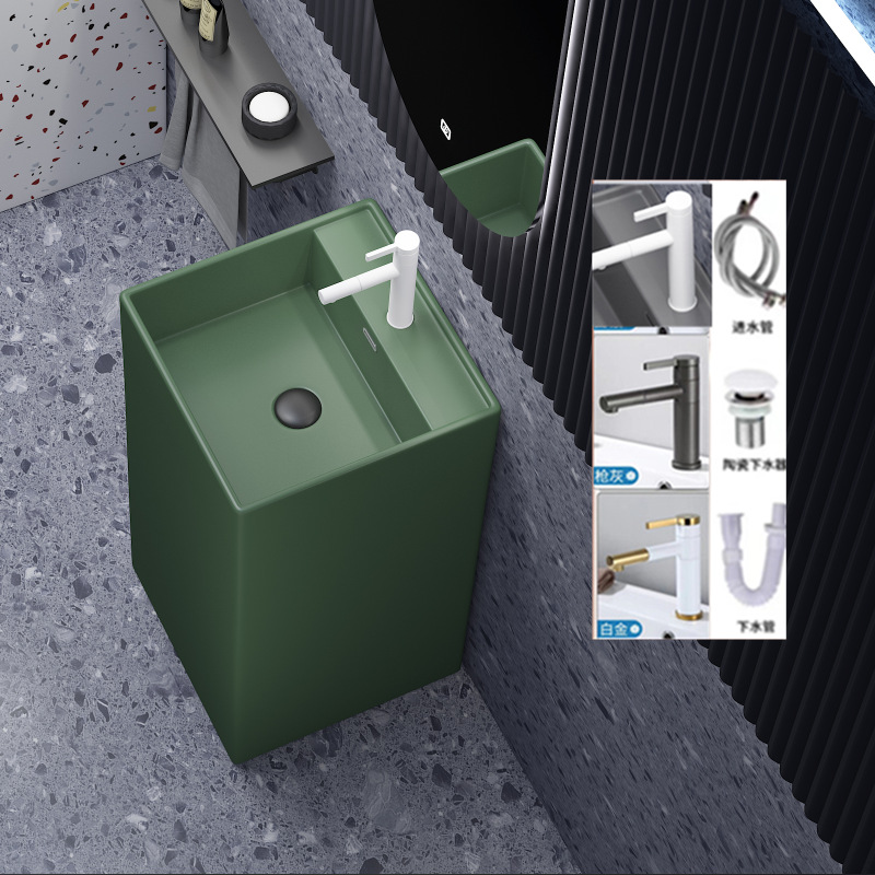 Dafang 45+45+86 military green complete set of faucets
