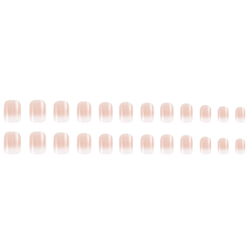 Unas suaves, frescas y simples, mejores ventas transfronterizas, color blanco rosado, 24 piezas, parches de uñas terminados.