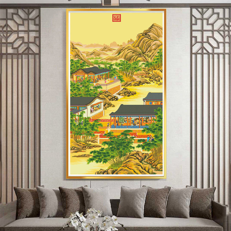 Mona Lisa real Cruz puntada Yongzheng Diciembre-Octubre pintura estatua nuevo chino pintura decorativa bordado hecho a mano