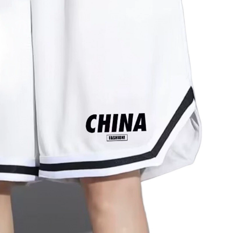 Баскетбольные шорты oversize с английской надписью, контрастная полоска, летние большие размеры