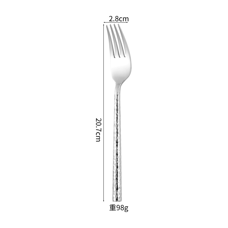 Edles Besteckset Mit Hammerschlagdesign Aus Edelstahl Rund_voghion.com