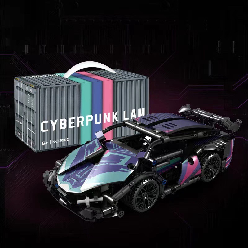Compatible con el oro negro y alto Cyberpunk carreras de bloques de construcción ensamblaje modelo de puzzle juguetes para niños coche deportivo una generación image 18