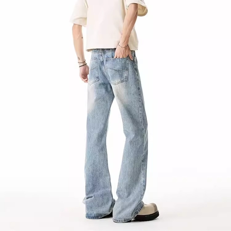 Jeans Rectos Retro para Hombre de Algodón Corte Recto para Primavera y Otoño
