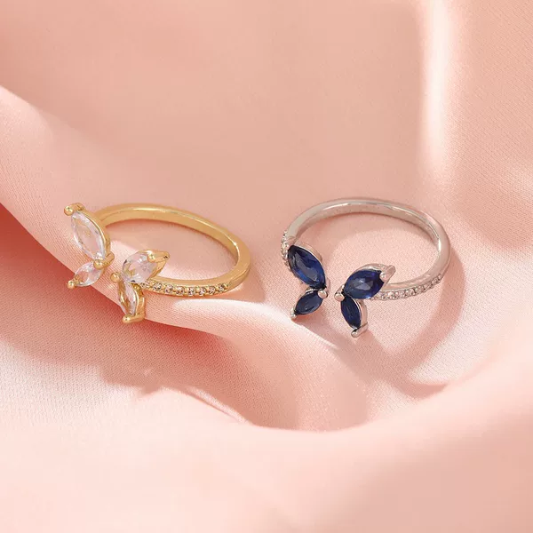 Korean Style Zircon Butterfly Ring Niche Design Women's Ring High-End Ins Accessible Luxury Open Ring Jewelry Wholesale