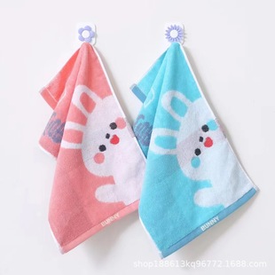 Pure Cotton 32-strand Yarn Jacquard Cute Cartoon Increasingly Rich Rabbit Children's Towel Kindergarten School Wash Face Wipe Hand Towel