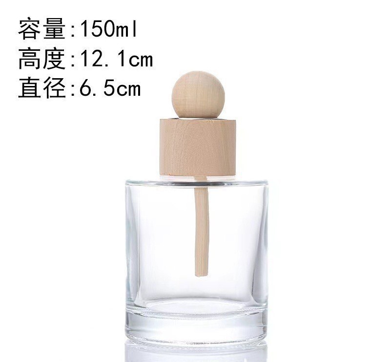 批发供应100ml圆柱形木球香薰瓶摆件无火藤条香氛瓶精油家|undefined