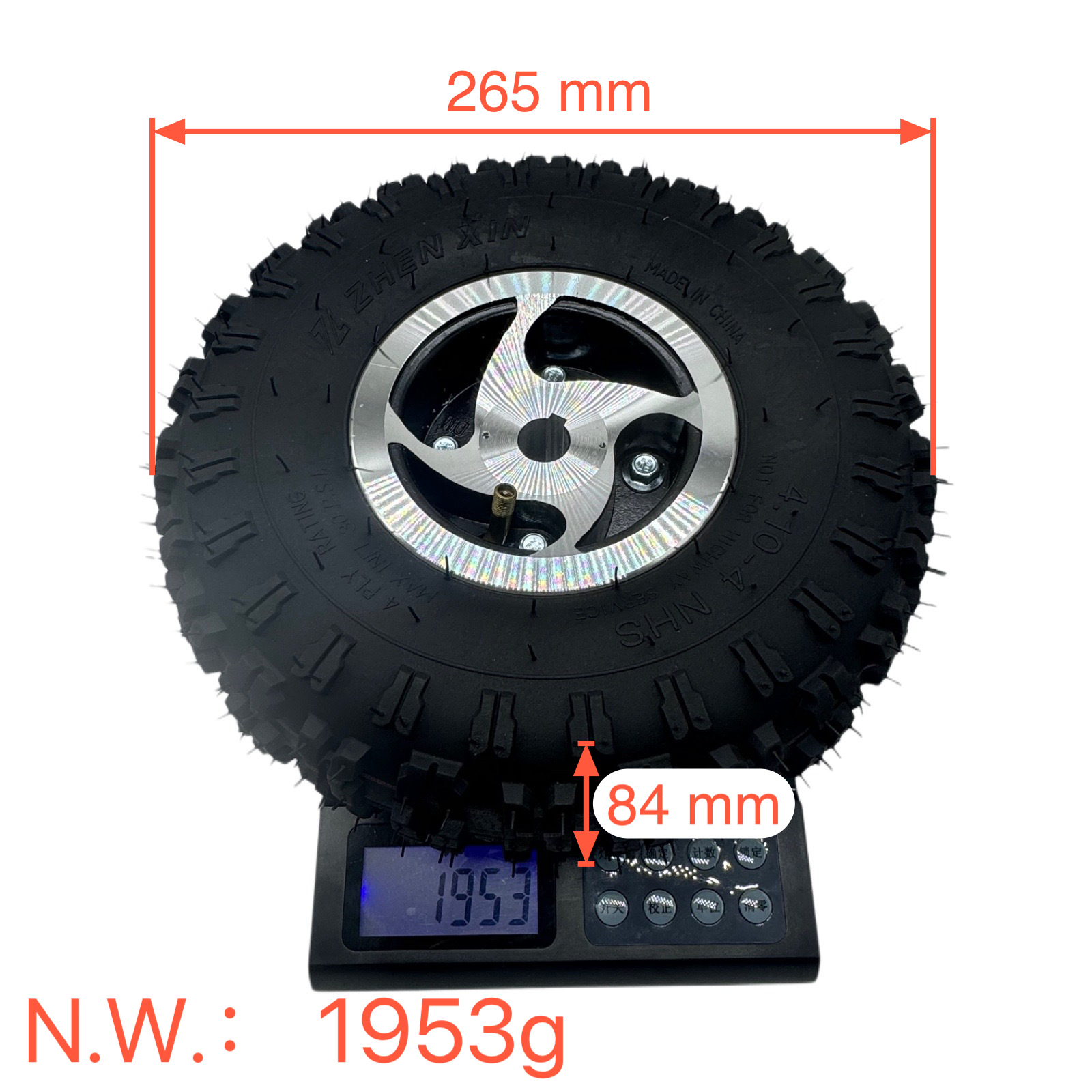 Electric Scooter for the Elderly 4.10-4 Pneumatic Tire Scooter Tire 4.10-4 Off-Road 10inch with Aluminum Wheels