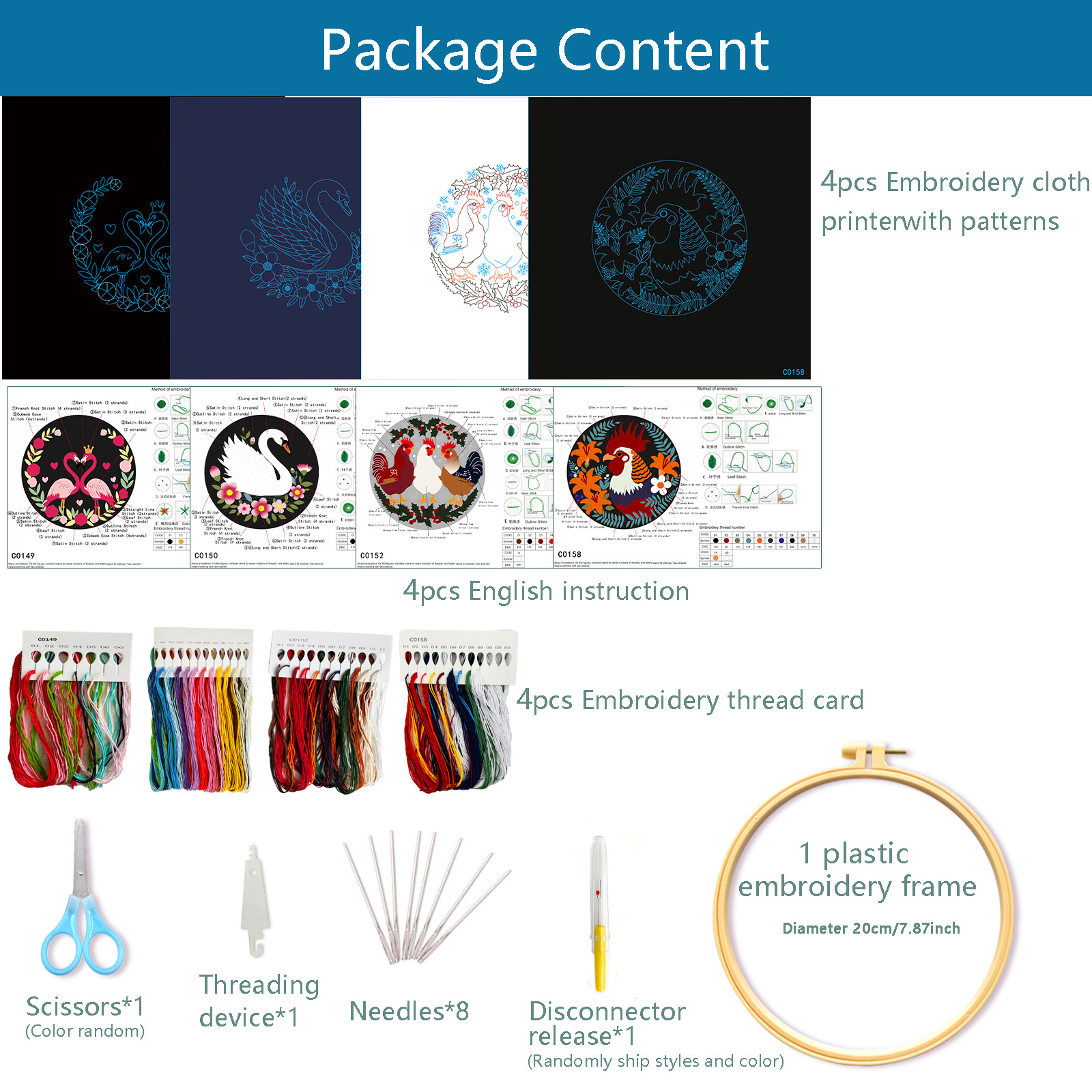 Nuevos productos bordados transfronterizos DIY hechos a mano paquetes de material de tela aviar combinación de decoración para el hogar colgantes adornos