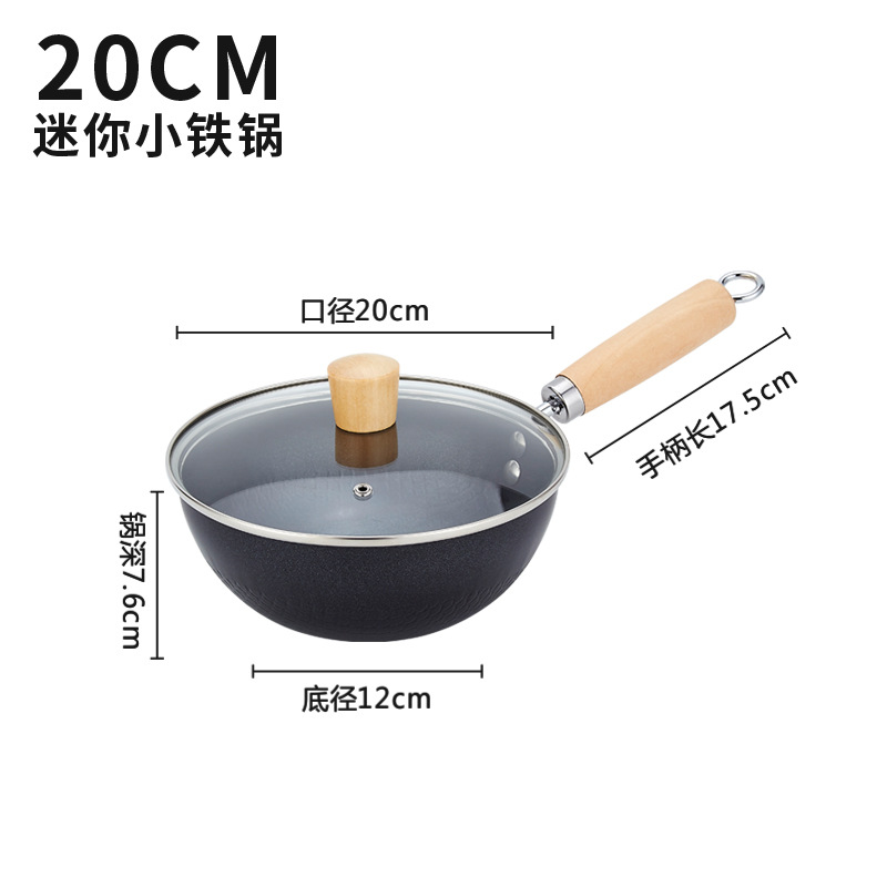 20cm 작은 철 냄비 + 뚜껑
