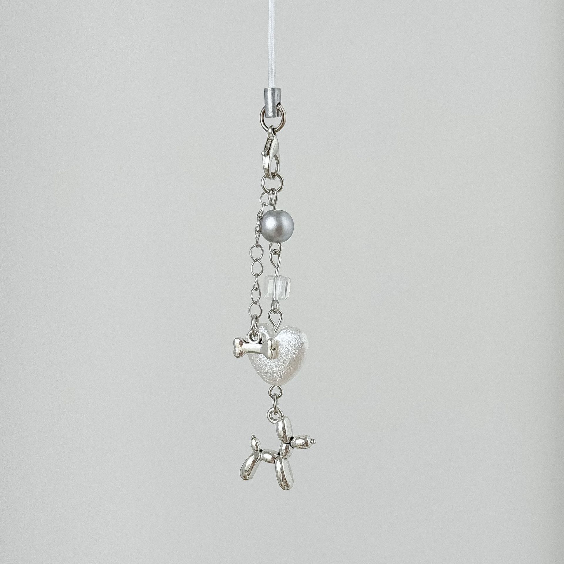 Japanese and Korean Bleo Dog Mobile Phone Chain Original Exquisite Bag Hanging silver Goo Ben Card Book Hanging Chain Camera Key Hanging Pendant