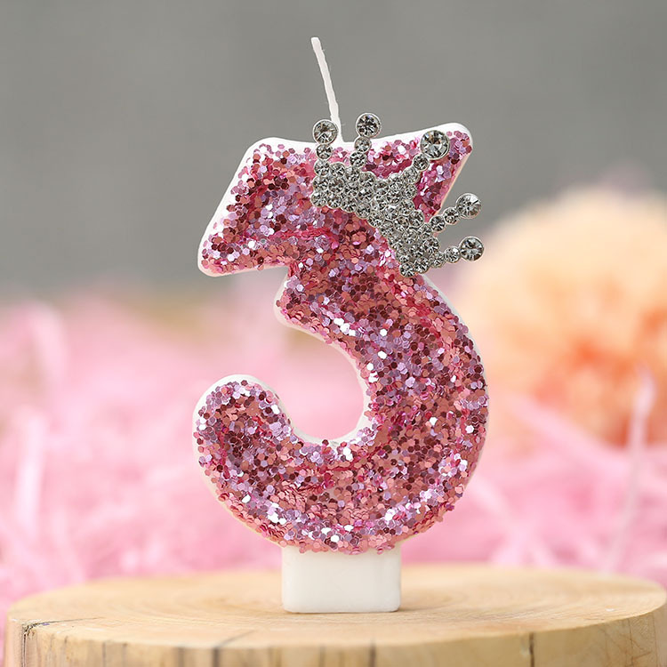 Nuevo cumpleaños vela digital corona princesa rosa pastel creativo vela transfronteriza e-commerce AliExpress vela dedicada