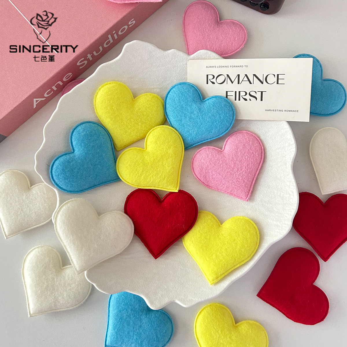 Siete colores cordier romántico ramo de flores macarón amor adornos con accesorios de color dopamina decoración florista