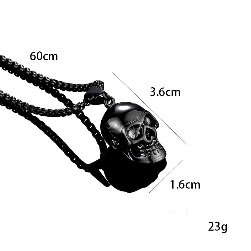 Overdreven persoonlijkheid, oversized schedelketting, modieuze en populaire sieraden voor mannen, Halloween-accessoires_voghion.com