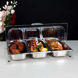 不锈钢食品托盘架水果盘子盒子自助餐卤菜凉菜熟食展示盘餐具商用