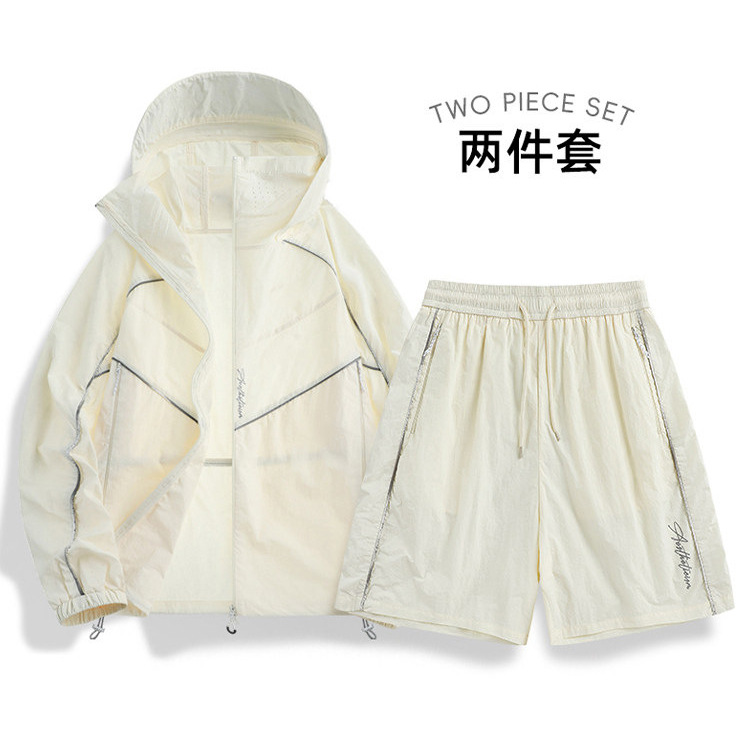 Lulu Oio Sun Protection Clothing Set for Women, New Summer Style Upf100+ Ice Silk Thin Sun Protection Clothing Shorts Two-Piece Set