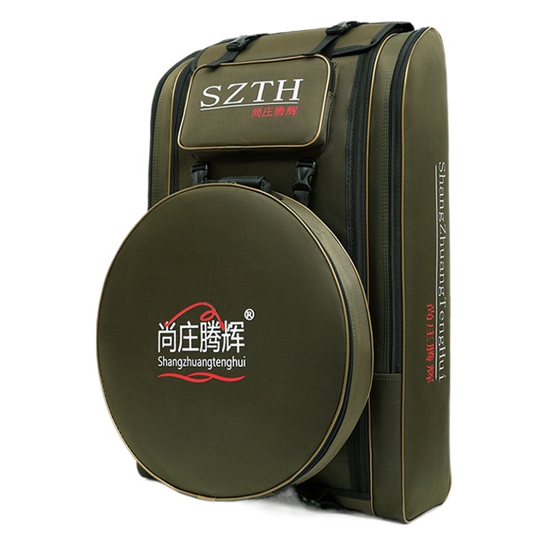 Shangzhuang Tenghui Fishing Chair Bag Fishing Big Backpack Fishing Tackle Shoulder Bag with Fish Protection Bag Fishing Rod Bag Fishing Tackle Fishing Rod Bag