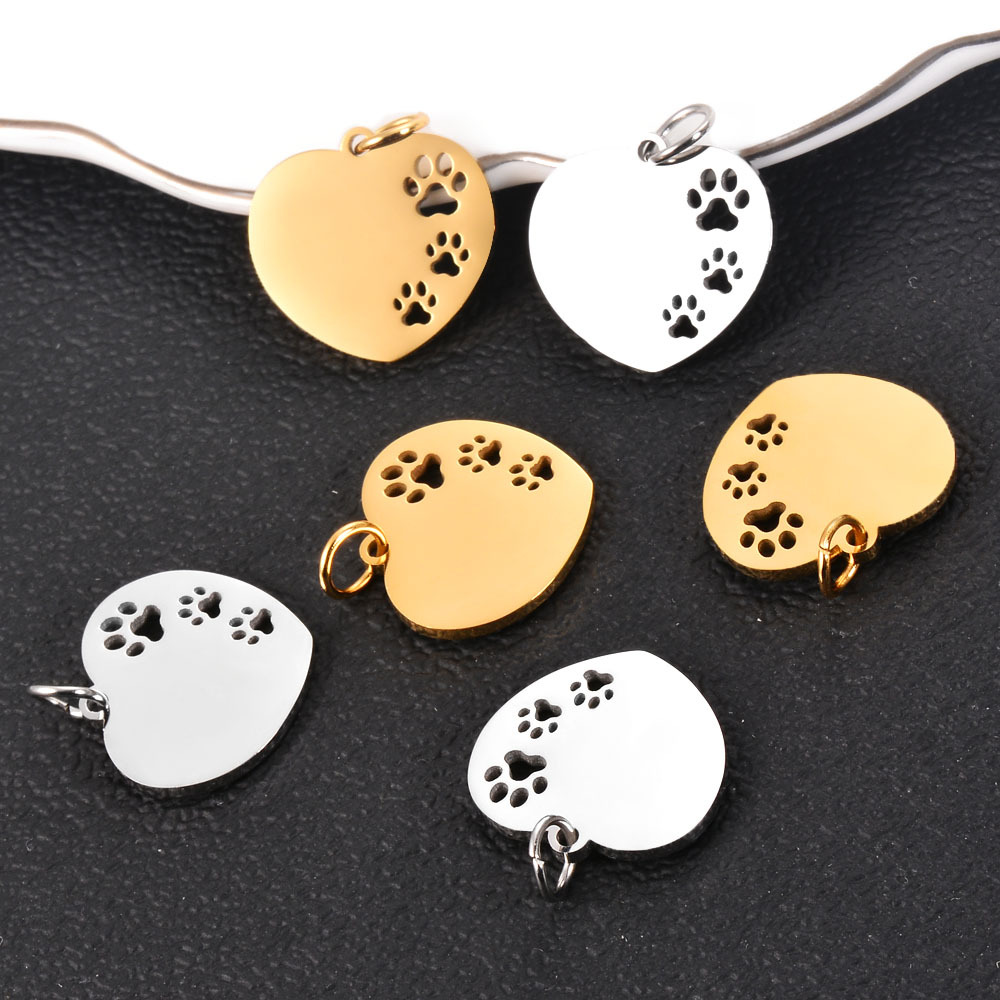 Daily Occasion 304 Stainless Steel Material 10 PCS/Package 304 Stainless Steel Heart Shape Pendant
