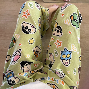 Hot Walking Pajama Pants Women's Spring and Autumn 2025 New Summer Bubble Pants Cute Sweet Outer Wear Home Pants