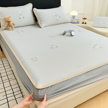 夏季A类冰丝床笠凉席三件套冰豆豆软席防滑可折叠机洗席梦思垫套