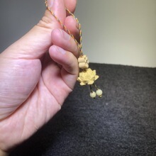 黄杨木木作雕刻莲花好运莲莲汽车钥匙扣吊坠新中式手机防丢饰品女