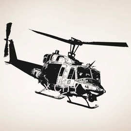 飞机直升机个性可移除乙烯基 墙贴客厅放卧室装饰贴纸DW15047