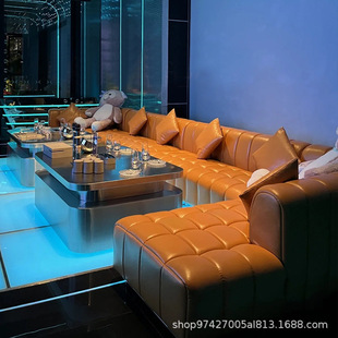 Bar Ktv Sofa Private Theater Bar Nightclub Box Hong Kong Style Accessible Luxury Bar Nightclub Coffee Table Sofa