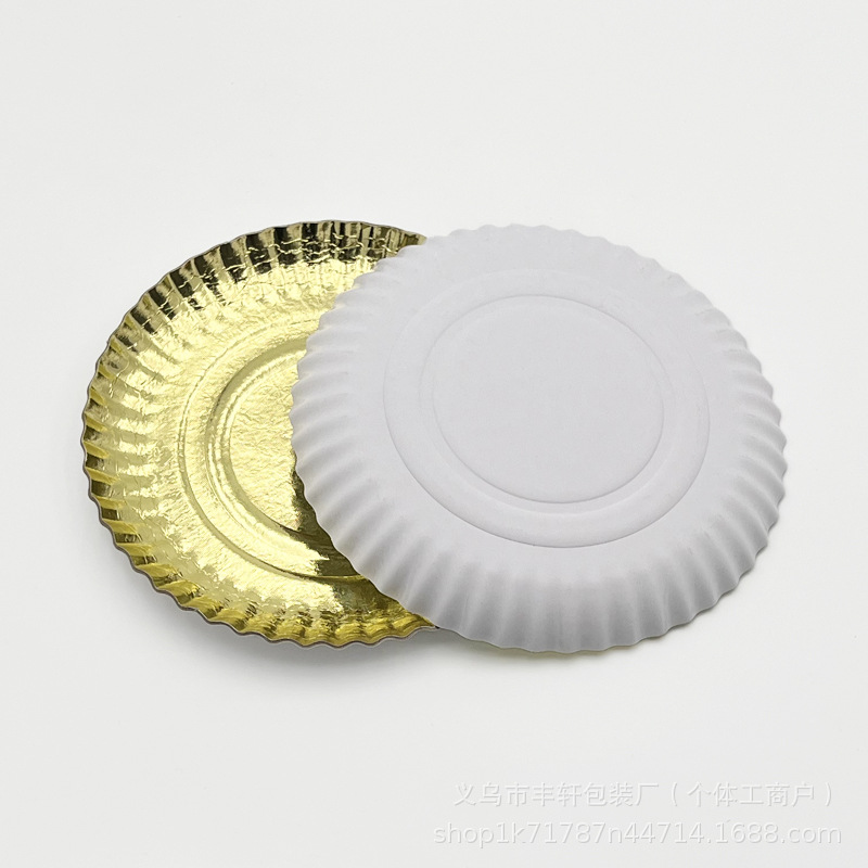 Transfronterizos para bandejas redondas de papel de aluminio de 1.6MM gruesas bandejas desechables de papel estampado bandejas de platos de fiesta