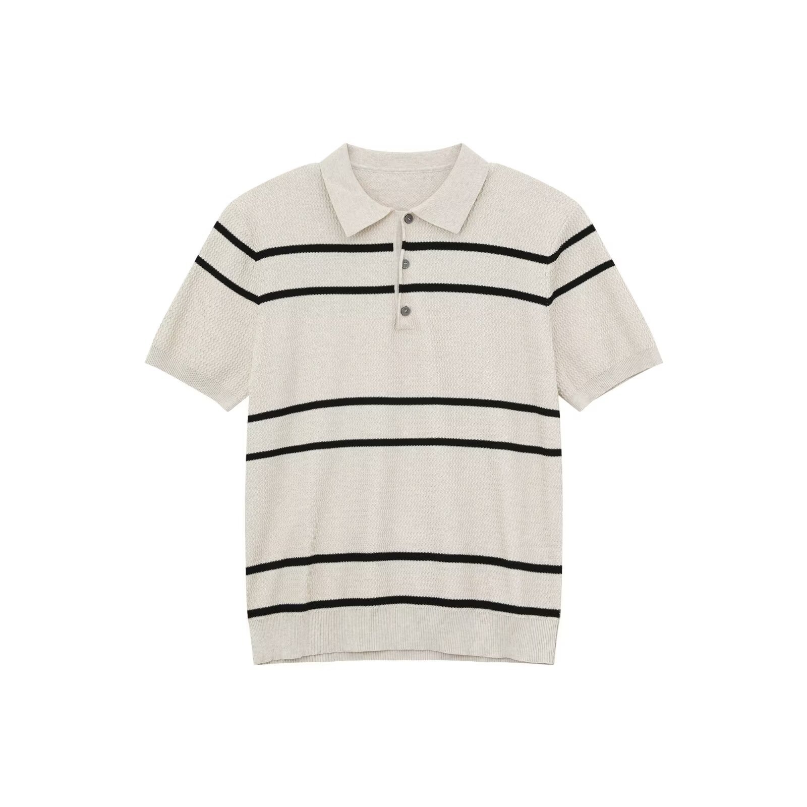Camisas de polo de manga corta de estilo antiguo, camisetas de punto de hombre, camisetas de negocios de verano a rayas, fábrica al por mayor.