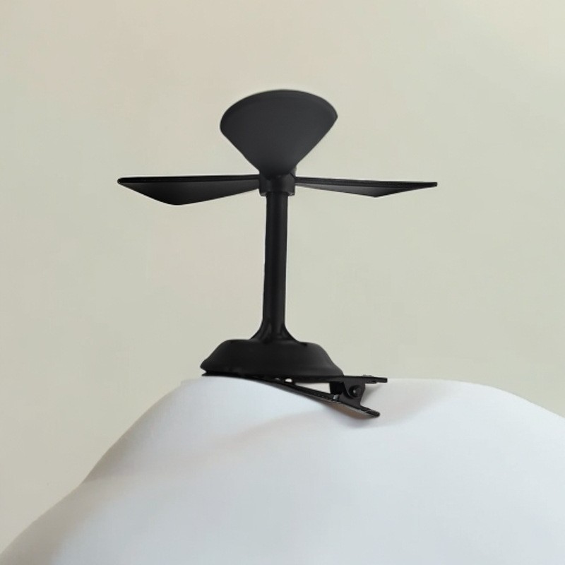 검은 바람개비 머리핀