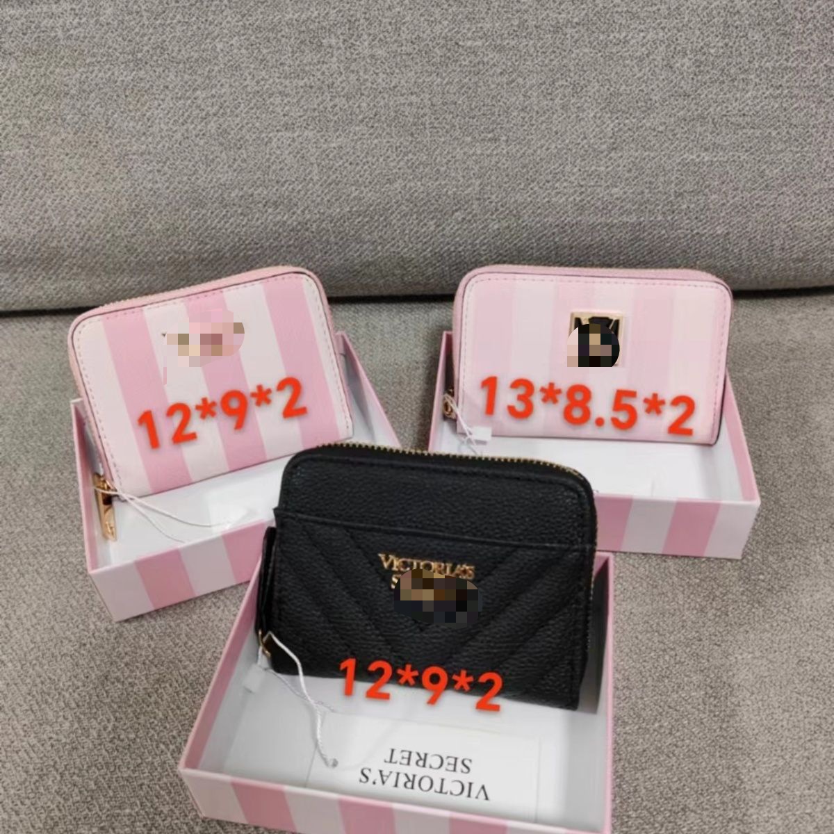 European and American High-End Women's Wallet Pink Striped Clutch Bag Light Luxury Women's Bag Card Holder Exquisite Mini Coin Purse
