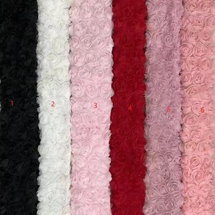 New Full Stereo Large Rose Plate with Embroidery Fabric Mesh Wedding Dress Dress Stage Clothing Fabric