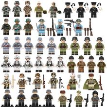 二战军事系列国军八路军苏军步兵装甲兵积木人仔儿童拼插玩具袋装