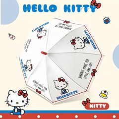 サンリオ純正 ハローキティ 透明傘 かわいい女の子 高見え学生 自動 KT猫 長柄傘