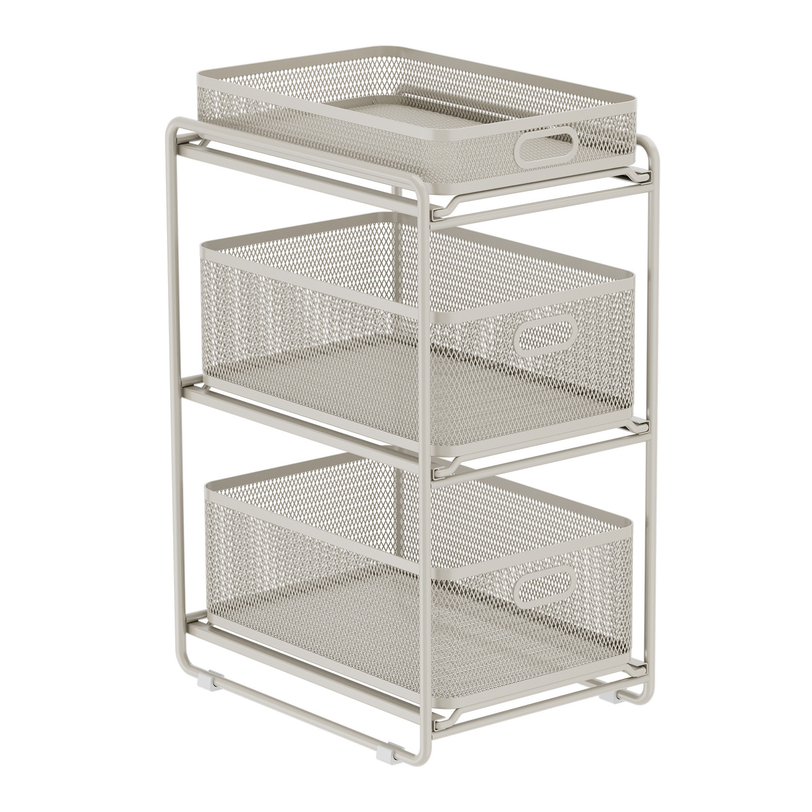 Estante dividido de gabinetes Estante de cocina Estante de almacenamiento de fregadero inferior Estante de almacenamiento de utensilios para el hogar Estante de almacenamiento de aceite, sal, salsa y vinagre