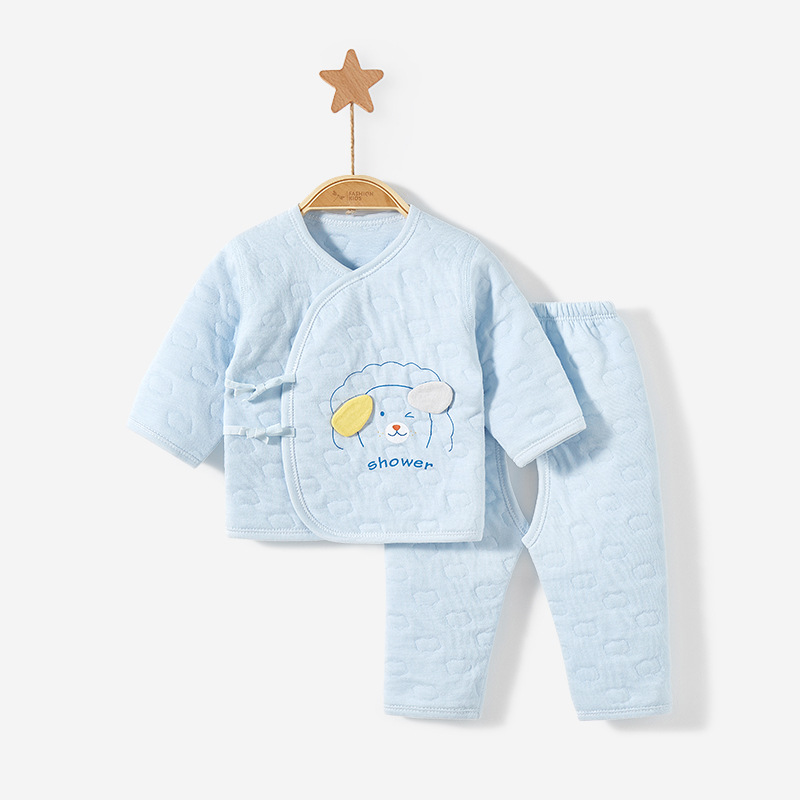 Ropa de bebé recién nacido Otoño e Invierno recién nacido acolchado cálido split algodón fino tocando fondo monje otoño ropa bebé ropa interior traje