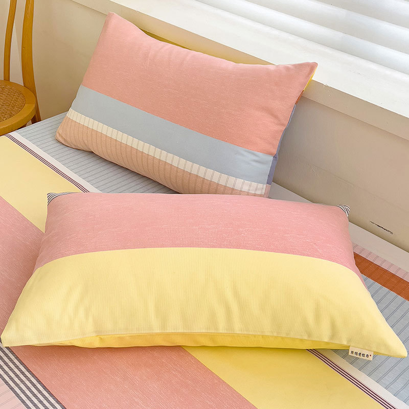 Un par de fundas de almohada de lino de algodón y lino engrosadas antiguas fundas de almohada de tela gruesa y antigua