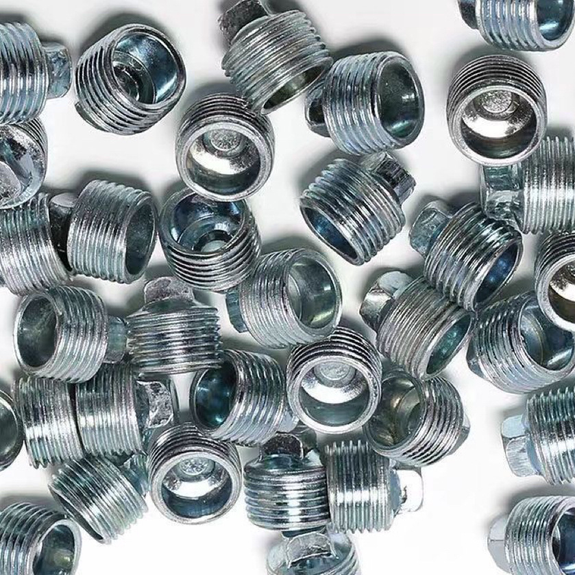 1/2 4分6分1寸外六角法兰DN15镀锌铁外丝堵头