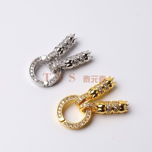 Thailand Buddha chain rope original Lotus micro diamond zircon copper gold plated quick release rope buckle accessories accessories