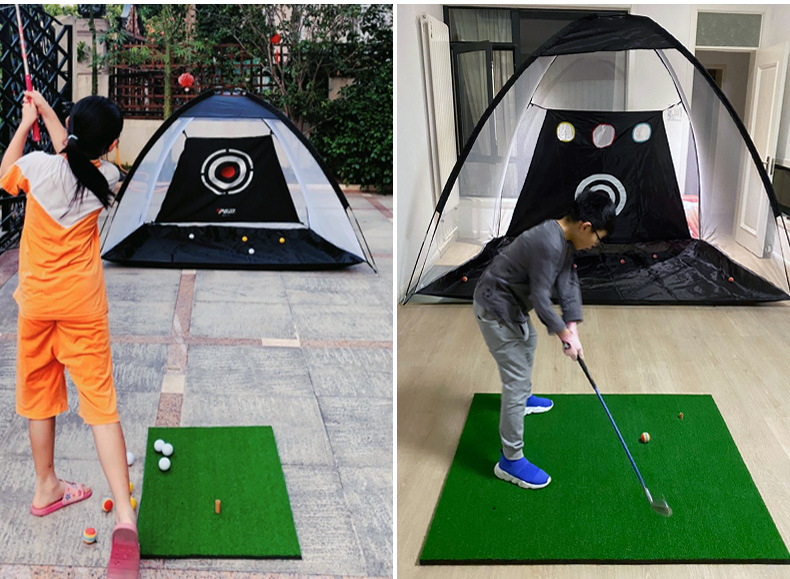 Lưới tập golf PGM trong nhà có lỗ cắt, khung lều dễ lắp, kích thước 2m hoặc 3m — [Gói] Lưới thực hành đệm 1x1.25 mét chi tiết 22